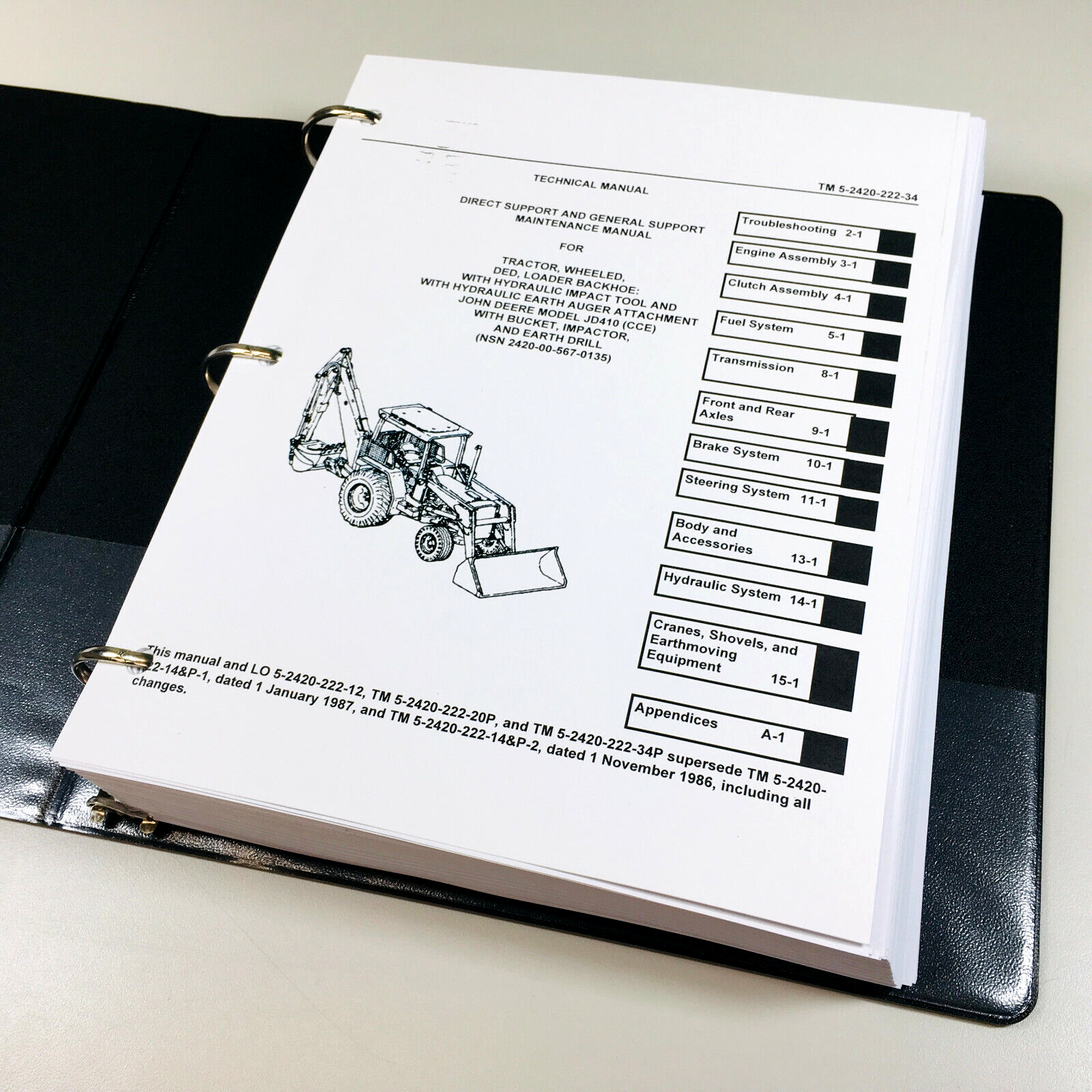 Service Repair Shop Manual fits JD 410C Military Tractor Loader Backhoe - Image 2