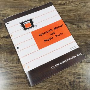 Oliver 271 Disc Harrow Flexible Wing Operators Parts Manual Owners Maintenance