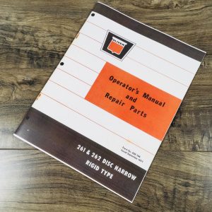 Oliver 261 262 Disc Harrow Rigid Type Operators Parts Manual Owners Maintenance