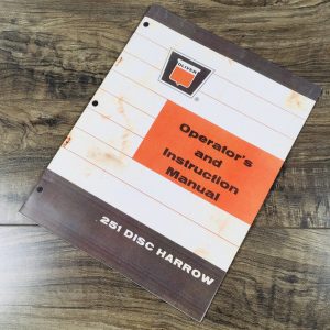 Oliver 251 Disc Harrow Operators Manual Owners Book Maintenance Instruction Book