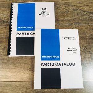 Farmall International 444 & 2444 Gas Tractor Parts Manual Set Catalog Book C153