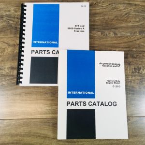 International 574 2500 Series A Tractor C-200 Gas Engine Parts Catalog Set IH