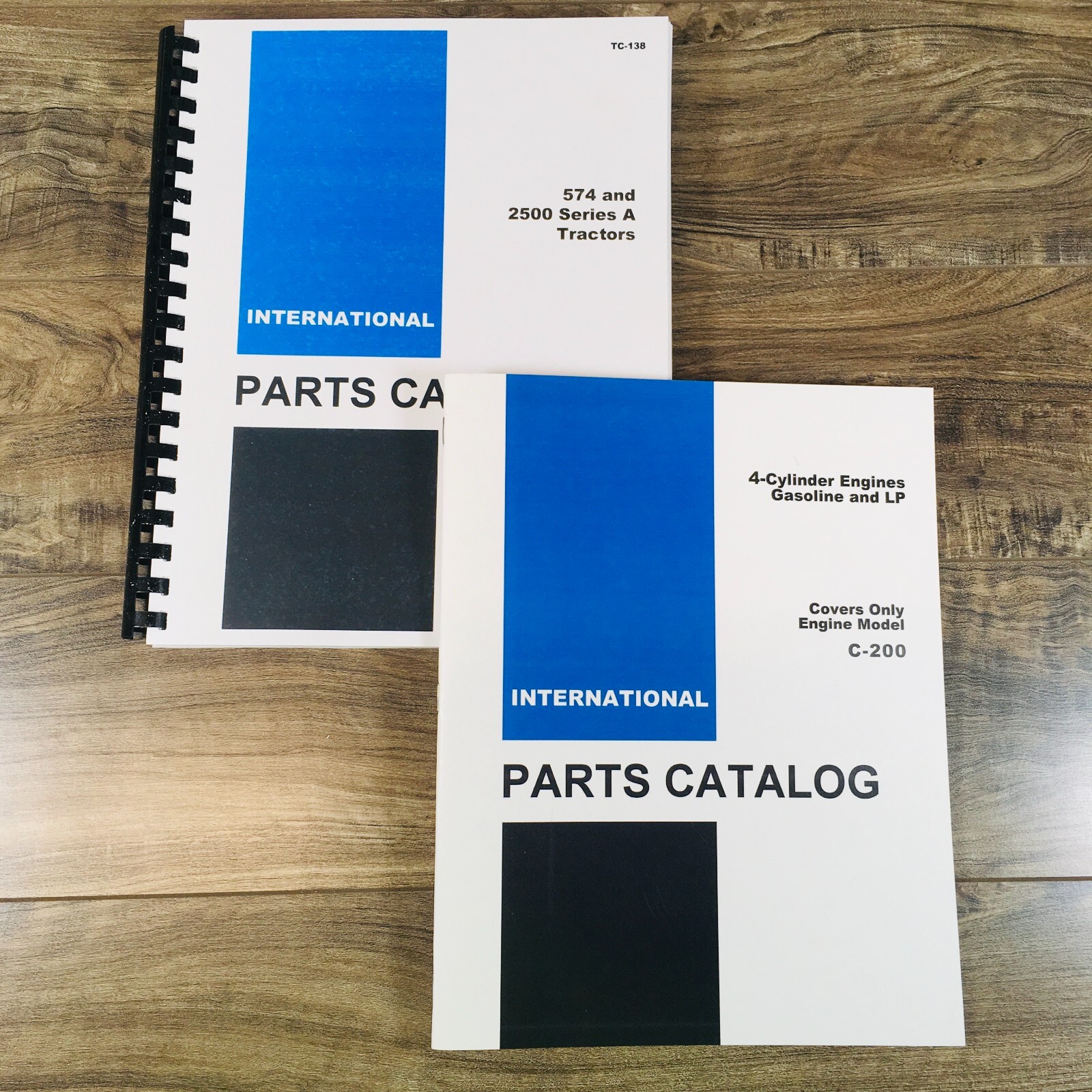International 574 2500 Series A Tractor C-200 Gas Engine Parts Catalog Set IH