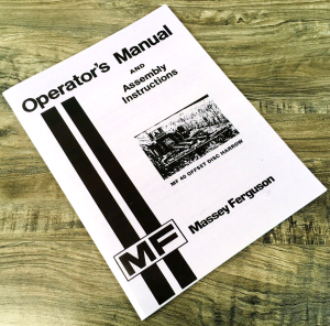 Massey Ferguson 40 Offset Disc Harrow Operators Manual Owners Book Maintenance