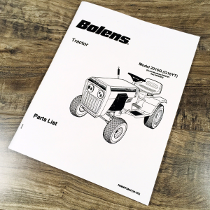 Bolens 2016G (G16YT) Lawn Garden Tractor Parts Manual Mower 0100101-0199999