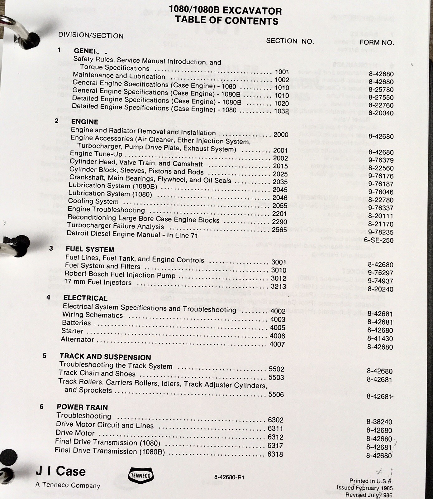 Case 1080 Crawler Excavator Service Manual Parts Catalog Set Repair Shop Book - Image 6