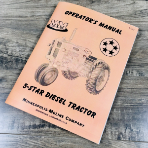 Minneapolis Moline 5 Star Diesel Tractor Operators Manual Owners Maintenance