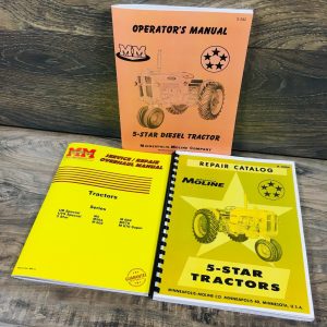Minneapolis Moline 5 Star Tractor Service Parts Operators Manual Set Repair Book