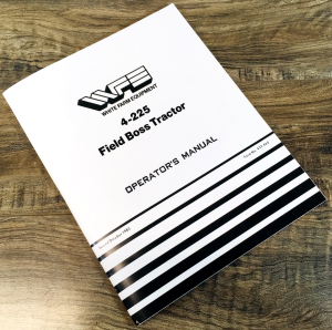White 4-225 Tractor Operators Manual Owners Book Maintenance Adjustments Lube