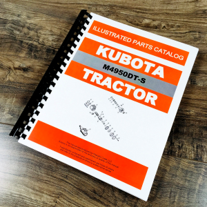 Kubota M4950 DT-S 4x4 Tractor Parts Manual Catalog Book Assembly Schematics