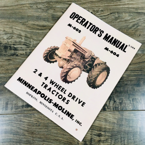 Minneapolis Moline M602 M604 Tractor Operators Manual Owners 2 and 4 Wheel Drive