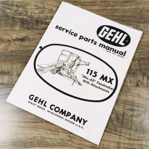 Gehl 115MX Mix All Mixer Parts Manual Catalog Book Assembly Schematics Views