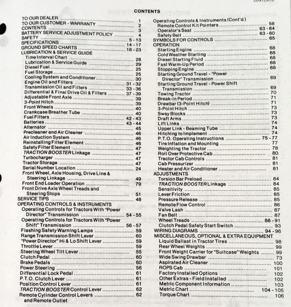 Allis Chalmers 8050 Tractor Service Manual Parts Operators Repair Shop Workshop - Image 21