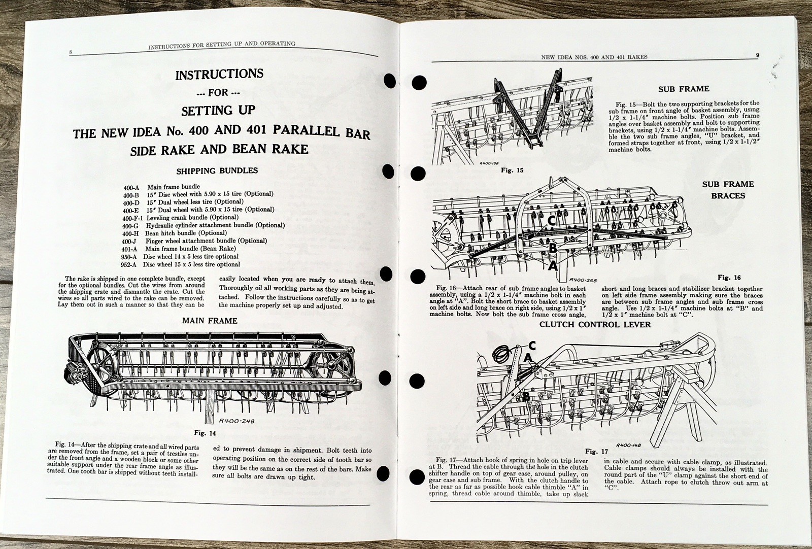 New Idea 400 401 Parallel Bar Side Rake and Bar Bean Rake Operators Manual Owner - Image 5