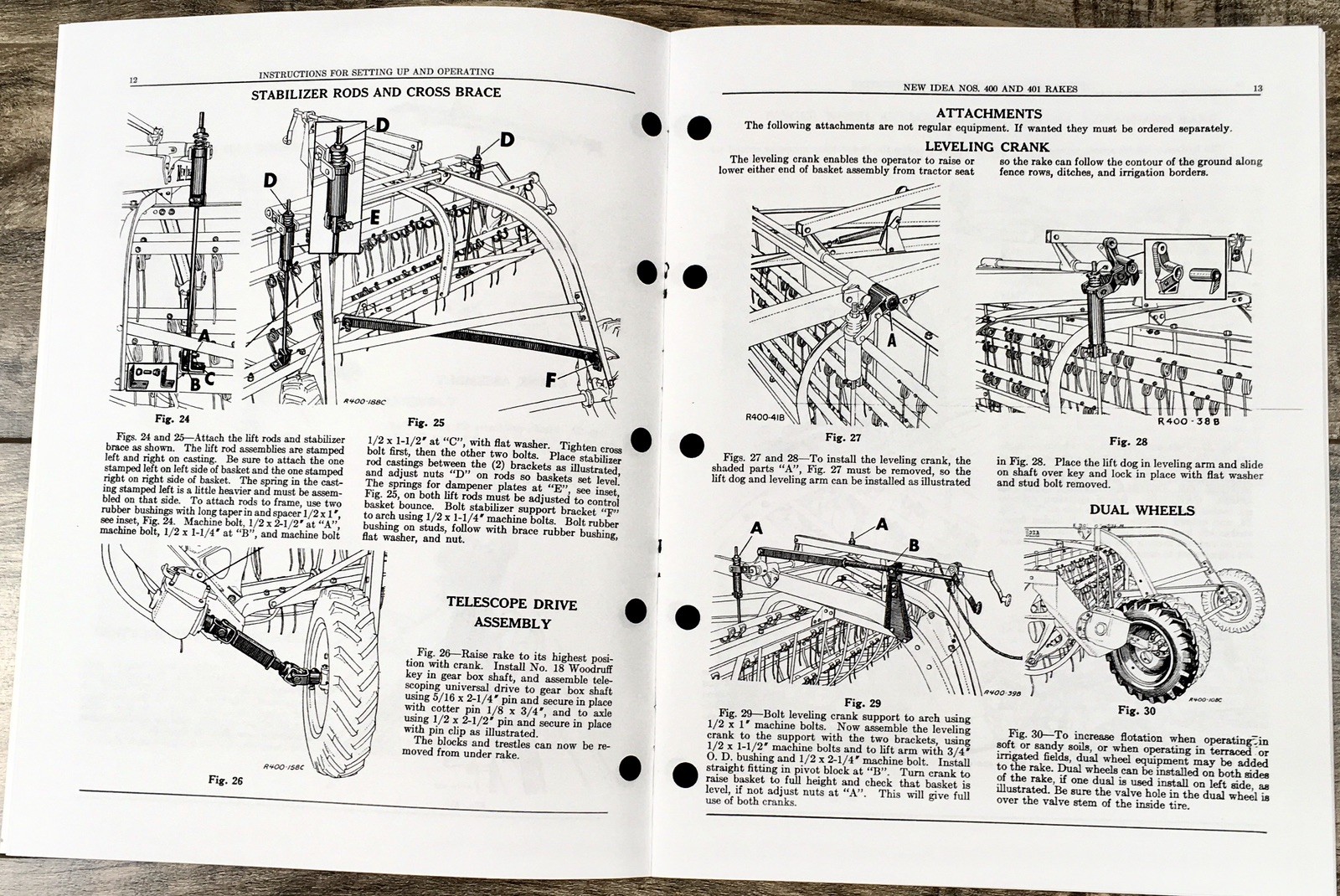 New Idea 400 401 Parallel Bar Side Rake and Bar Bean Rake Operators Manual Owner - Image 7
