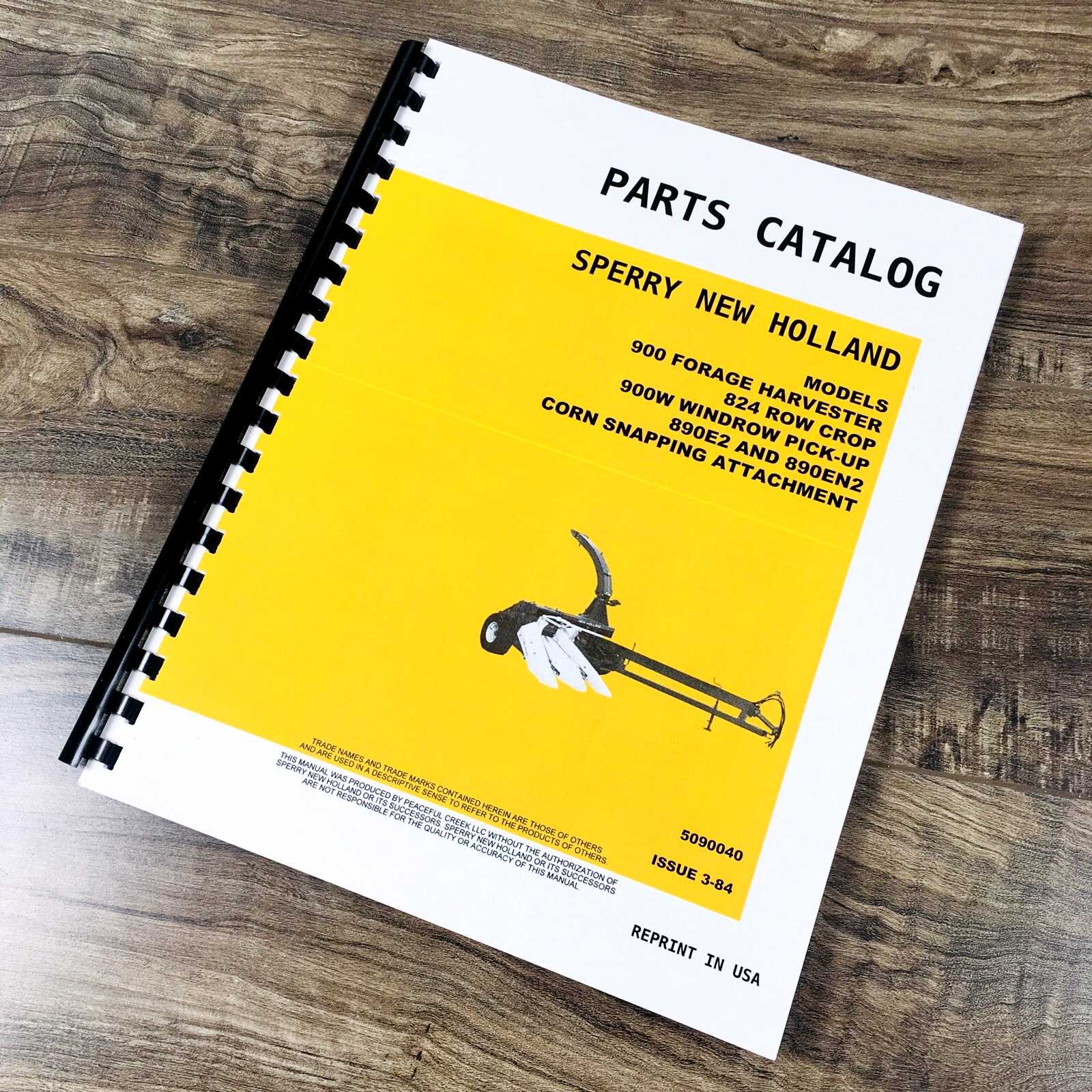New Holland 890E2 and 890EN2 Corn Snapping Attachment Parts Manual Catalog Book