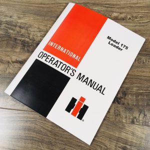 International Model 175 Crawler Loader Operators Manual Owners Book Maintenance