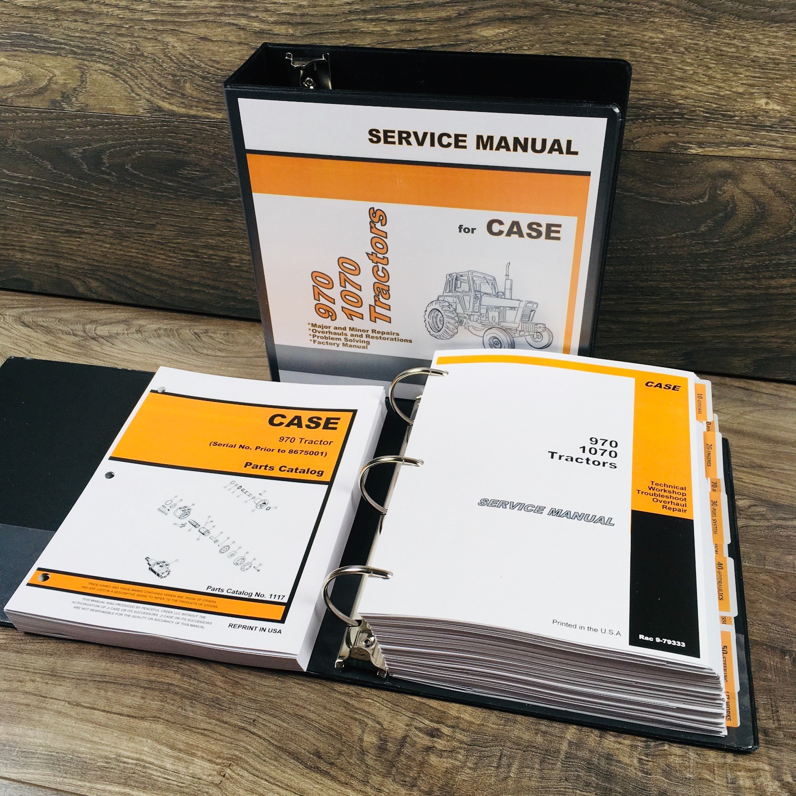 Case 970 Tractor Service Manual Parts Catalog Set Repair Shop Prior to 8675001