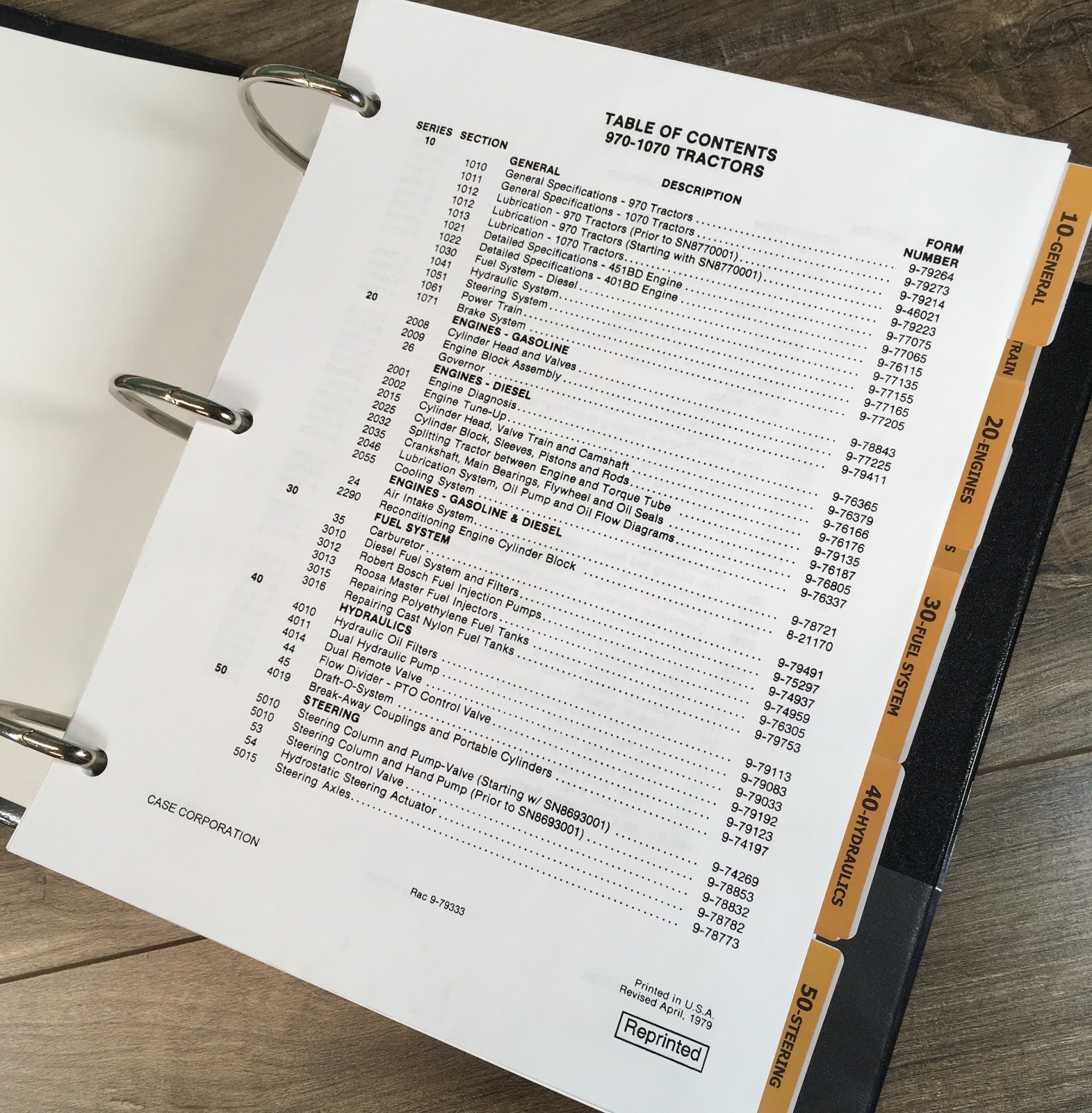 Case 970 Tractor Service Manual Parts Catalog Set Repair Shop Prior to 8675001 - Image 3