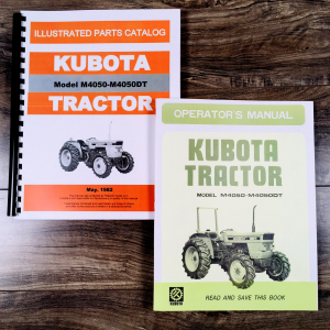 Kubota M4050 M4050DT Tractor Parts Catalog Operators Manual Set Owners Book