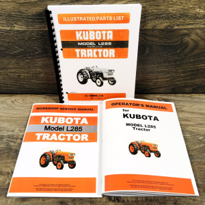 Kubota L285 Service Manual Parts Catalog Operators Set Repair Shop Workshop