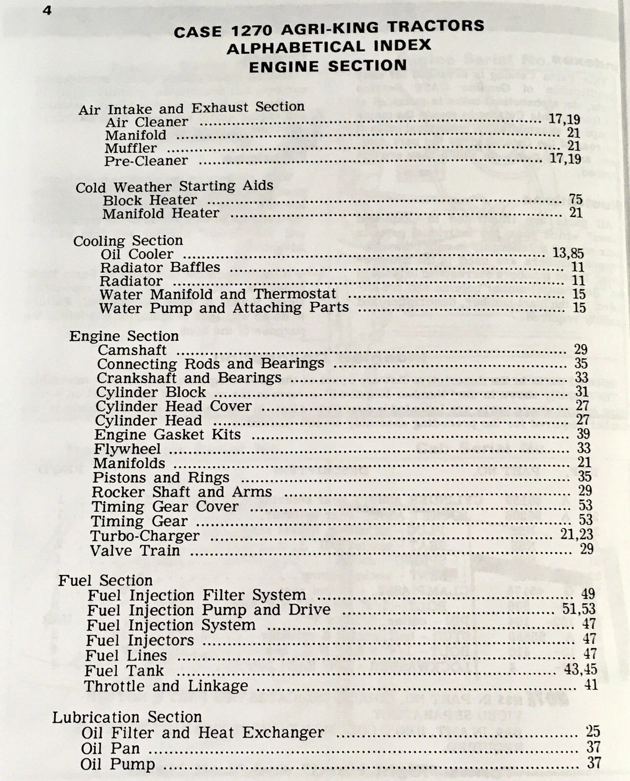 Case 1270 Tractor Parts Catalog Operators Manual Owners Set Prior to 8712001 - Image 4