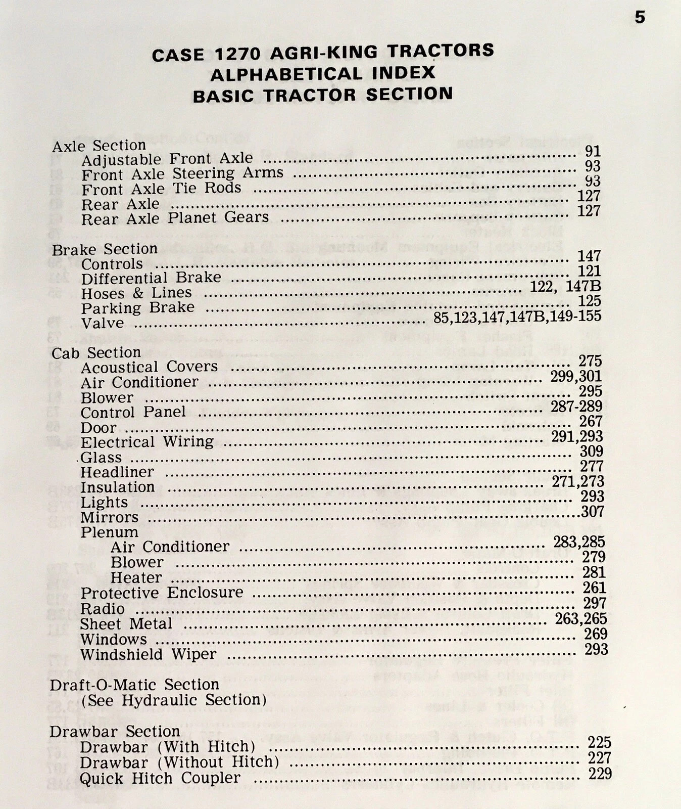 Case 1270 Tractor Parts Catalog Operators Manual Owners Set Prior to 8712001 - Image 5