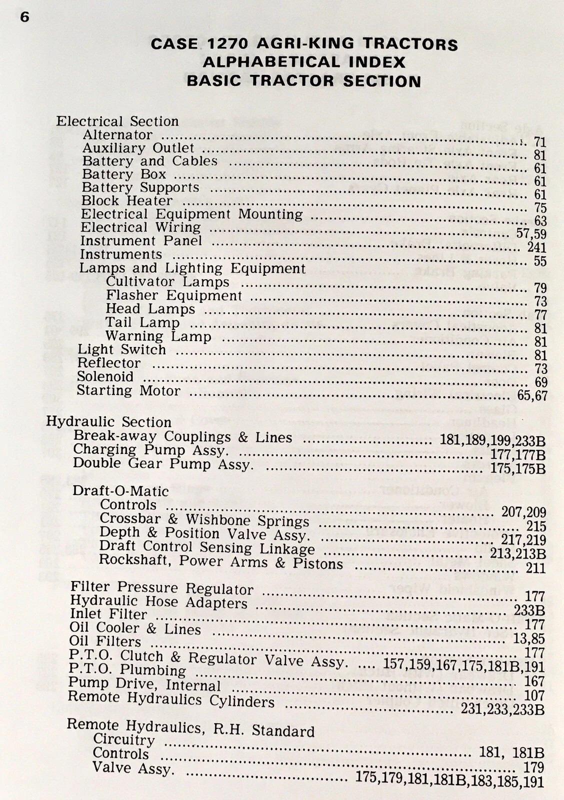 Case 1270 Tractor Parts Catalog Operators Manual Owners Set Prior to 8712001 - Image 6