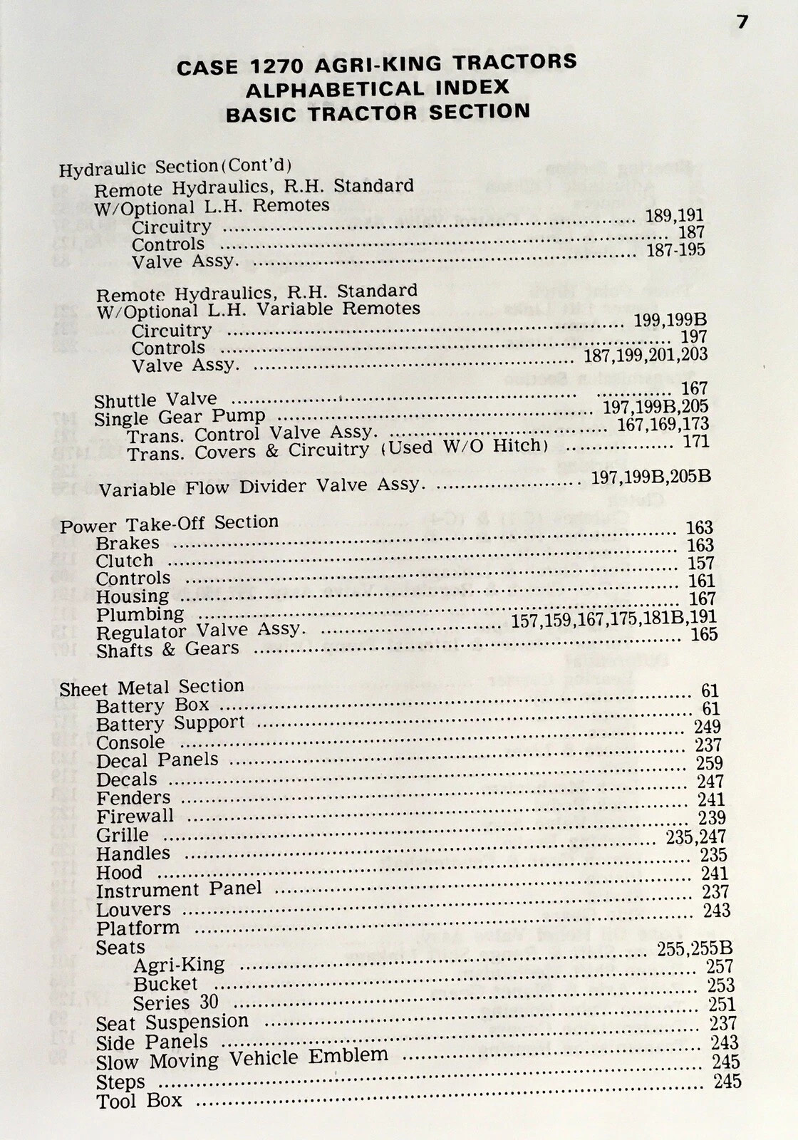 Case 1270 Tractor Parts Catalog Operators Manual Owners Set Prior to 8712001 - Image 7