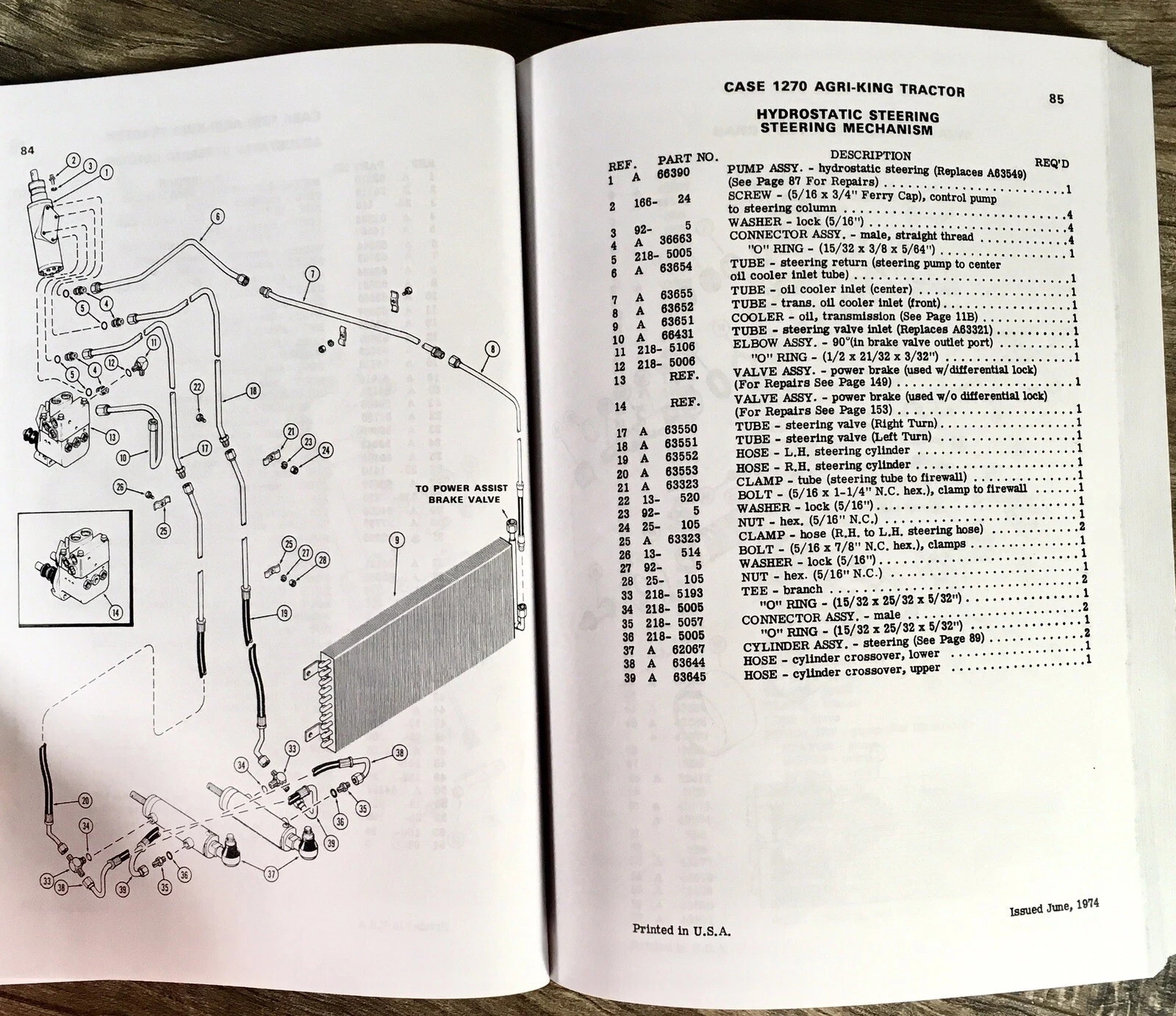 Case 1270 Tractor Parts Catalog Operators Manual Owners Set Prior to 8712001 - Image 15