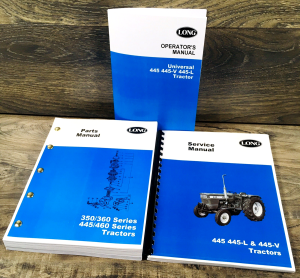Long 445 445V 445L Tractor Service Manual Parts Catalog Operators Set Repair