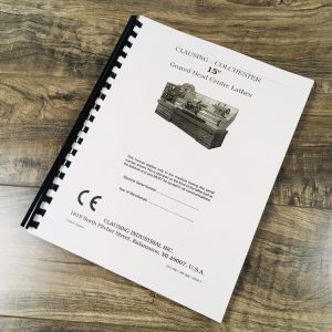 Clausing Colchester 15" Geared Head Centre Lathes Operators Manual Parts Catalog