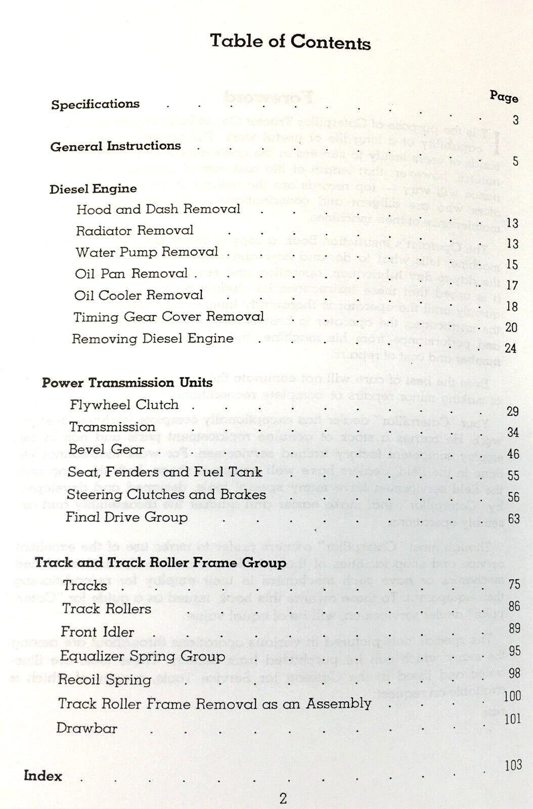 Service Parts Operators Manual Set For Caterpillar D2 Tractor 5J3501-5J18561 - Image 6