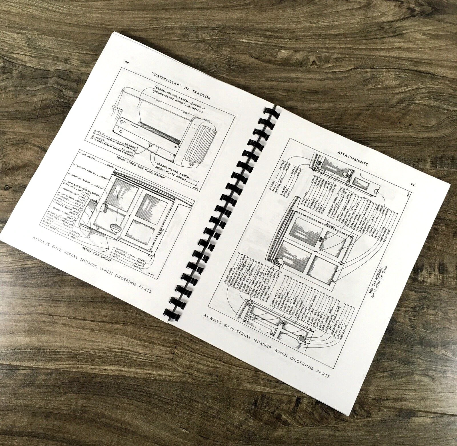 Service Parts Operators Manual Set For Caterpillar D2 Tractor 5J3501-5J18561 - Image 8