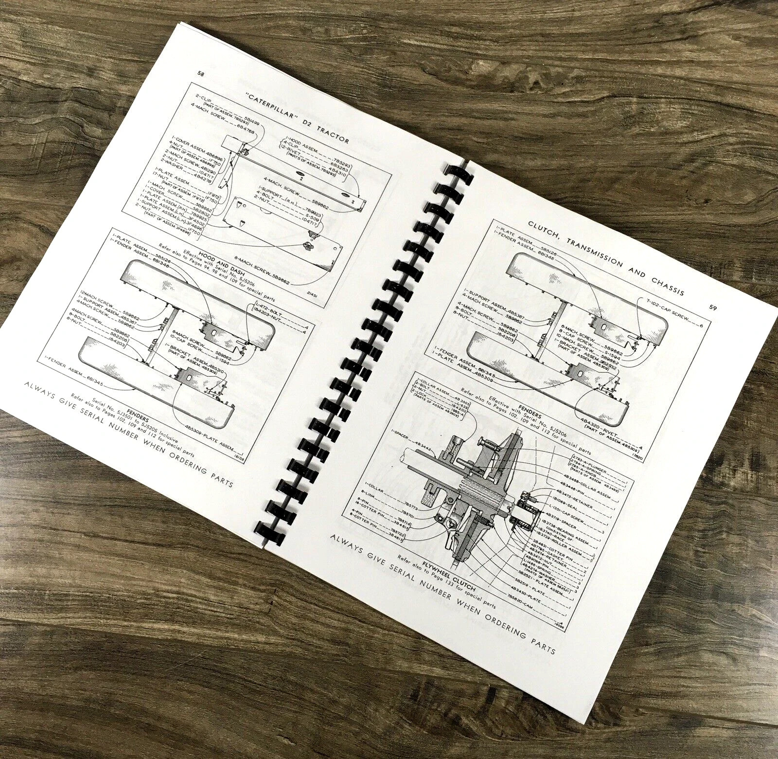 Service Parts Operators Manual Set For Caterpillar D2 Tractor 5J3501-5J18561 - Image 18