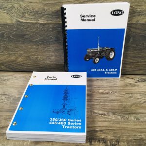 Long 445 445V 445L Tractor Service Parts Catalog Manual Set Repair Workshop Book