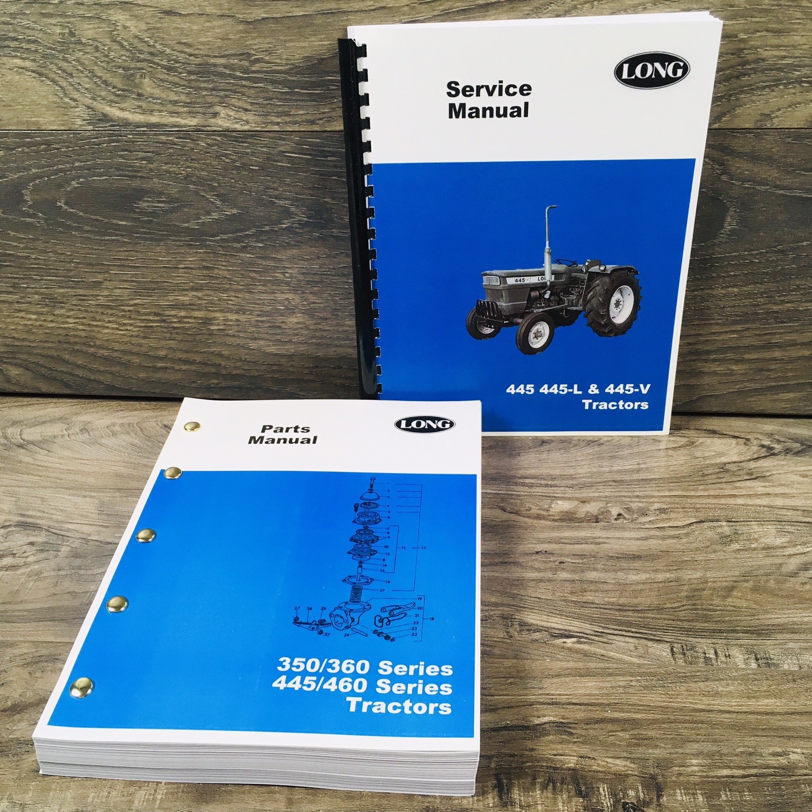 Long 445 445V 445L Tractor Service Parts Catalog Manual Set Repair Workshop Book
