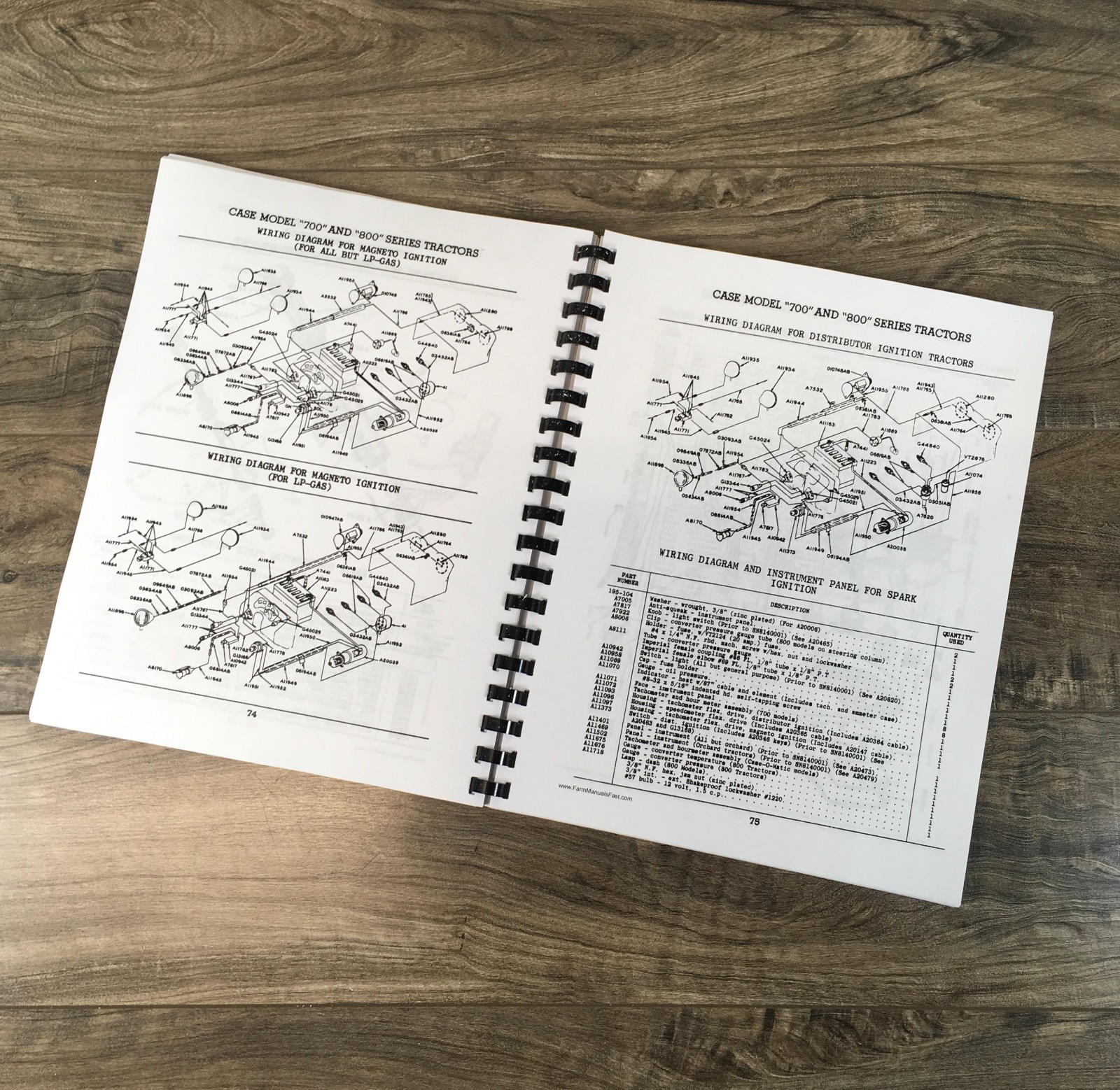 Case 700 Series 710B 712B 713B Gas Tractor Parts Catalog Operators Manual Set - Image 9