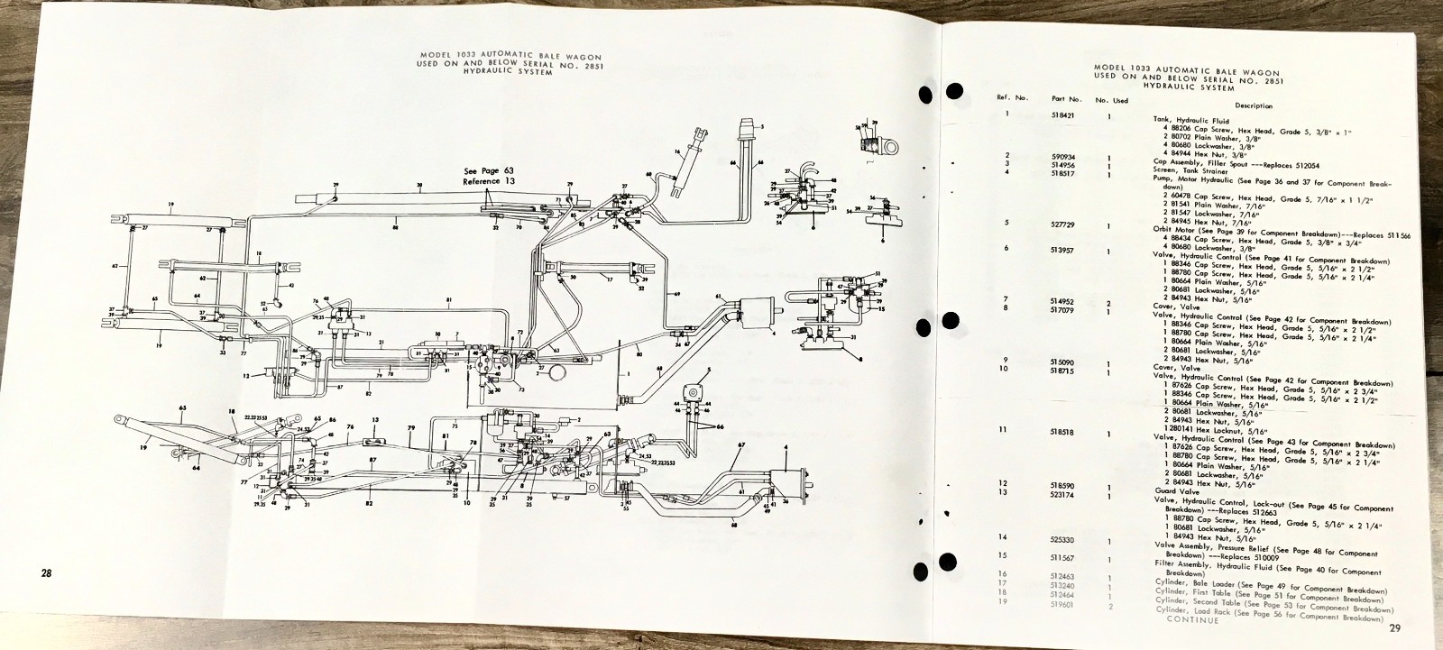 New Holland 1033 Bale Wagon Parts Catalog Operators Manual Set Schematic Views - Image 11