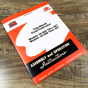 Ford 10-360 10-361 and 10-291  Trip-Shank Field Cultivator Operators Manual Book