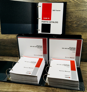 Case IH 585 Tractor Service Manual Parts Catalog Repair Shop Set Workshop Book