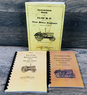 International McCormick Deering 15-30 Tractor Service Parts Operators Manual Set