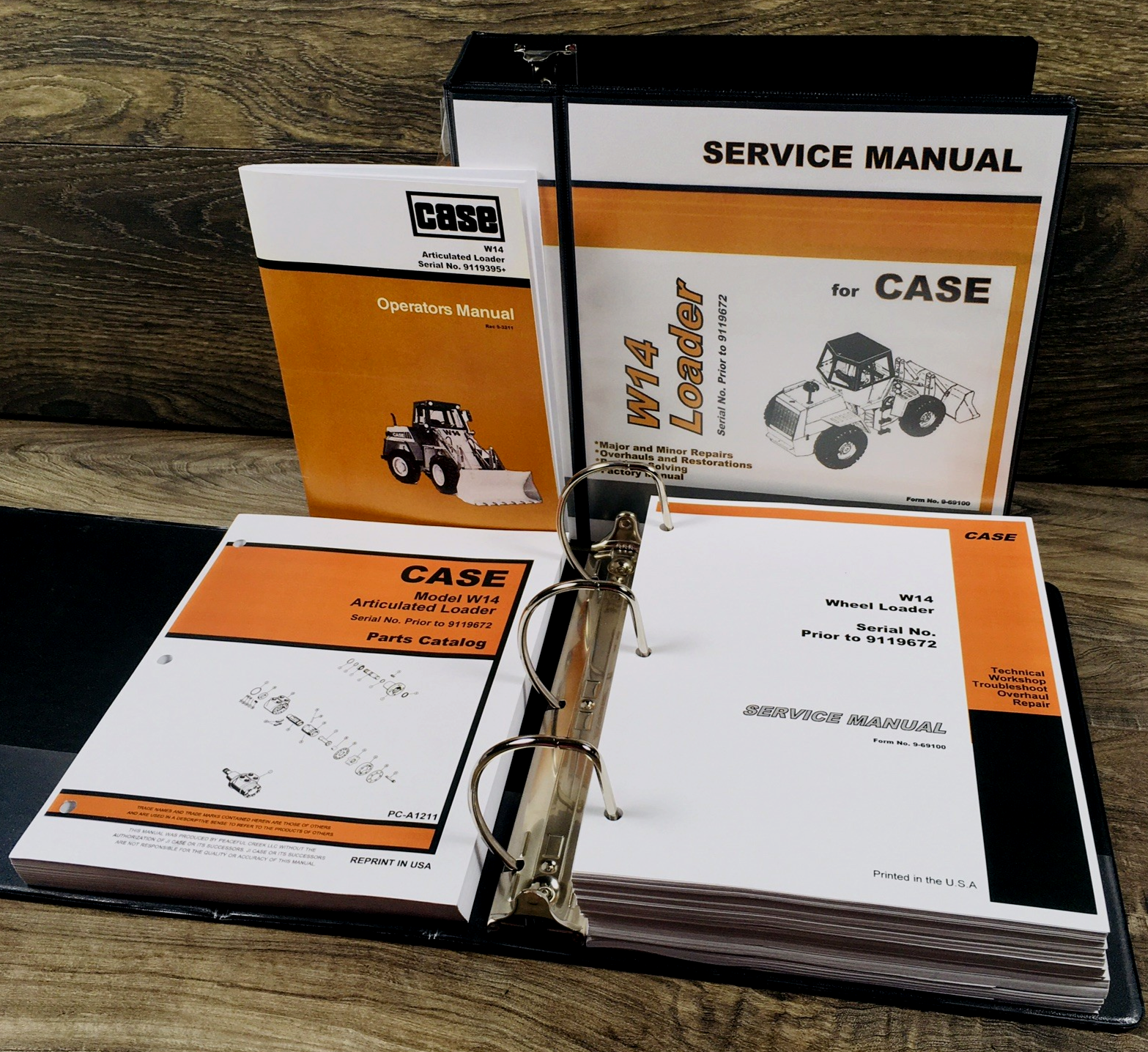 Case W14 Wheel Loader Service Manual Parts Operators Set Repair 9119395-9119672