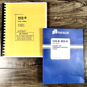 Fiat Allis Chalmers 605B Wheel Loader Parts Operators Manual Owners Set Book