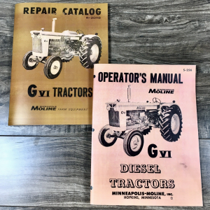 Minneapolis Moline G VI GVI Diesel Tractor Parts Operators Manual Set Owners