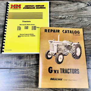Minneapolis Moline G VI GVI Diesel Tractor Service Parts Manual Set Repair Book