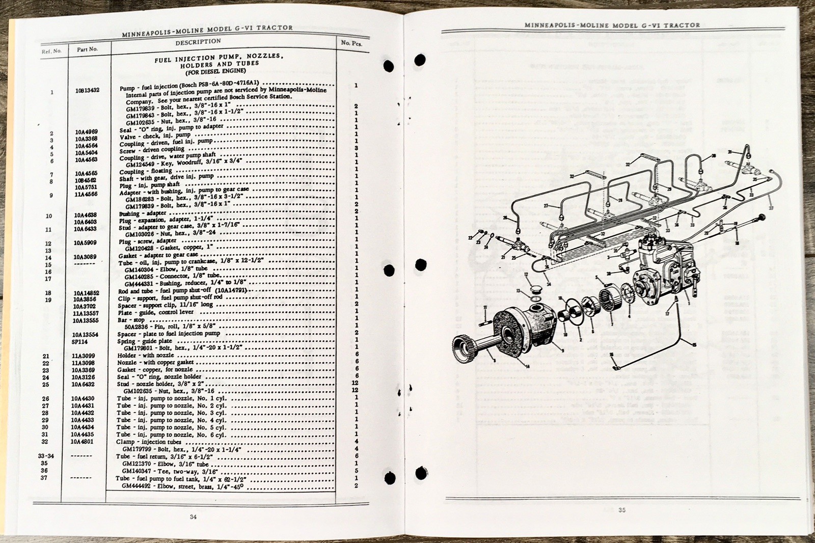 Minneapolis Moline G VI GVI Diesel Tractor Service Parts Manual Set Repair Book - Image 12