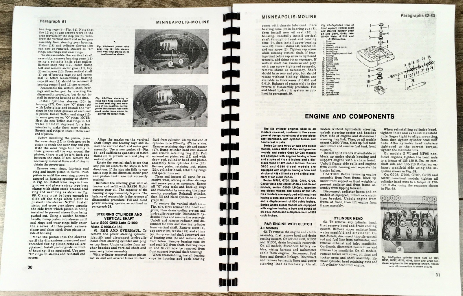 Minneapolis Moline G VI GVI Diesel Tractor Service Parts Operators Manual Set - Image 14