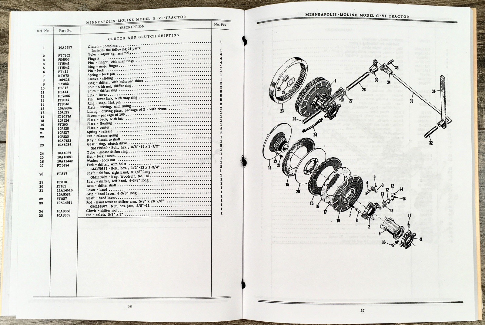 Minneapolis Moline G VI GVI Diesel Tractor Service Parts Operators Manual Set - Image 20