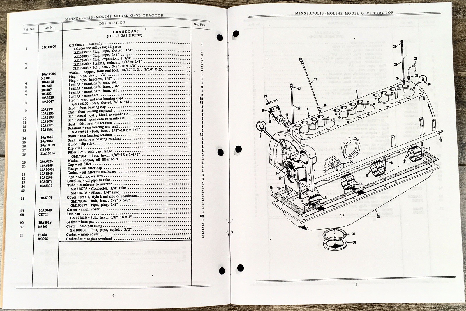 Minneapolis Moline G VI GVI Diesel Tractor Parts Manual Catalog Assembly Book - Image 4